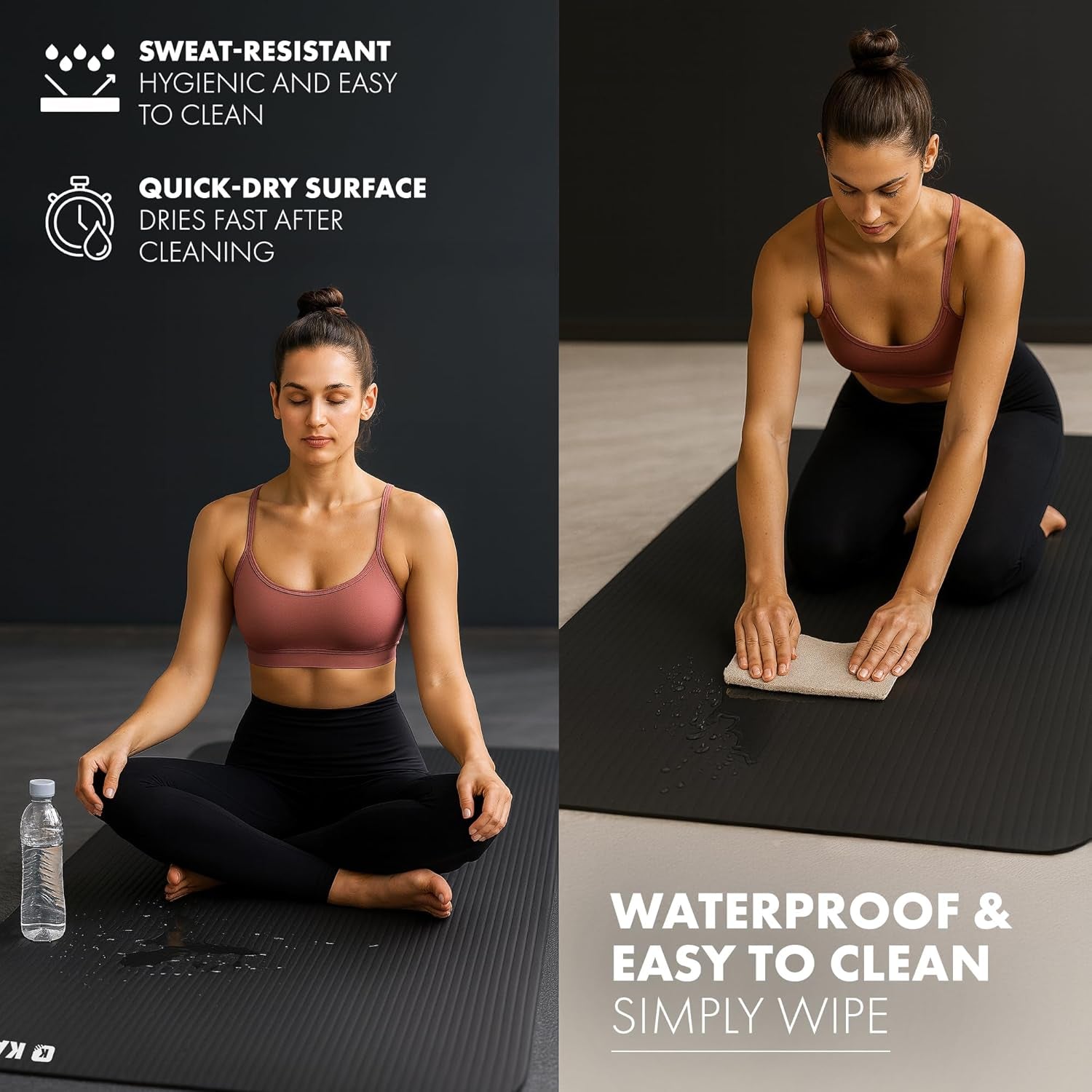 Yoga Mat – Multi-Purpose Extra Thick Foam Exercise Mats – Ideal Floor Mat for Pilates, Stretching, Resistance Workout & Therapy – Home & Gym Equipment Accessory