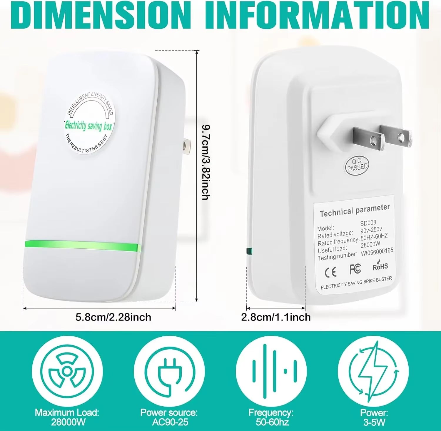 Power Saver Energy Saver Household Electricity Saving Box Stable Voltage Device EU/US Plug 90-250V 30KW for Home Factory Office