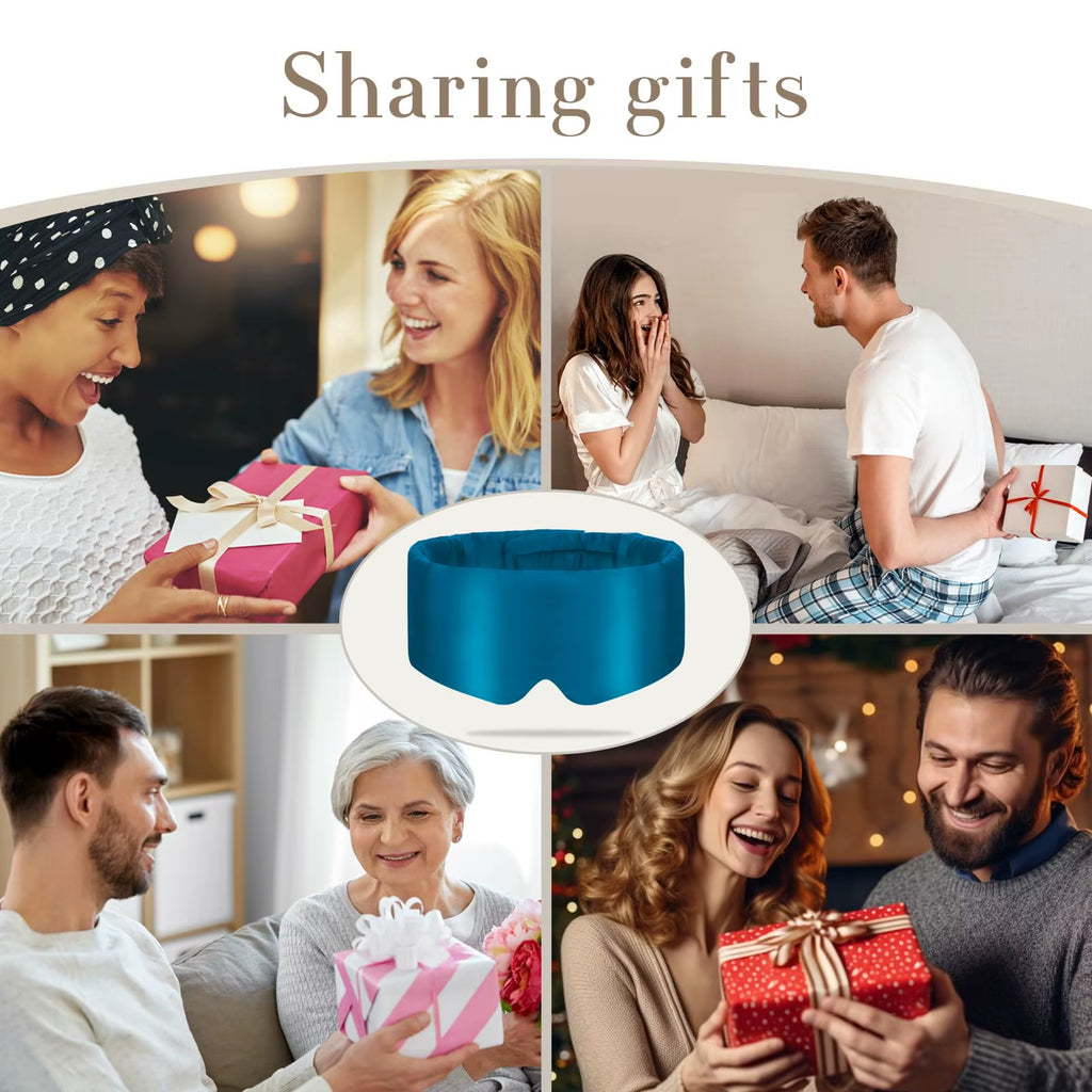 Mulberry Silk Sleep Mask - Premium Light Blocking Eye Shade for Travel and Napping, Soft Padded Design