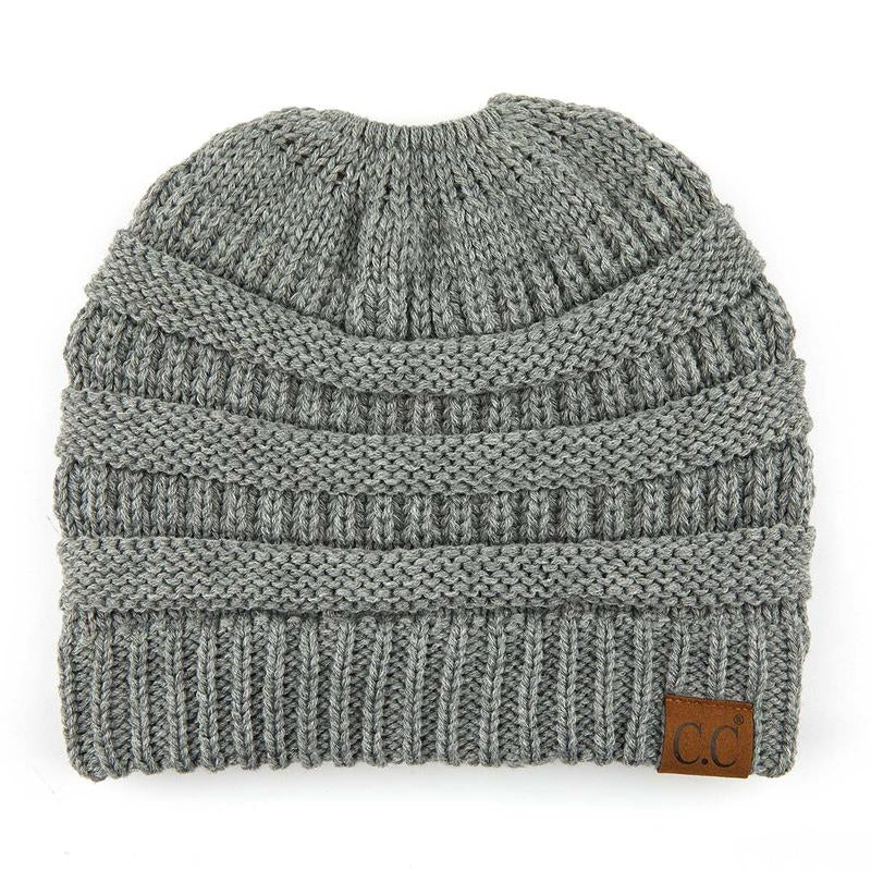 C.C Women’S Ponytail Beanie Tail Hat – Chic & Cozy Knit Winter Hat with High Ponytail Opening, Fashionable Warm Headwear for Fall & Winter