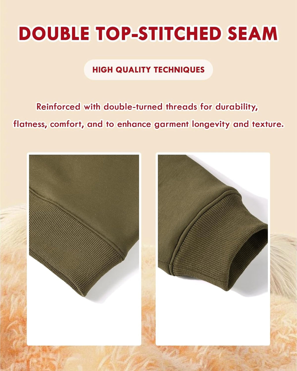 Men's Fleece-Lined Quarter Zip Sweatshirt with Stand Collar and Pocket