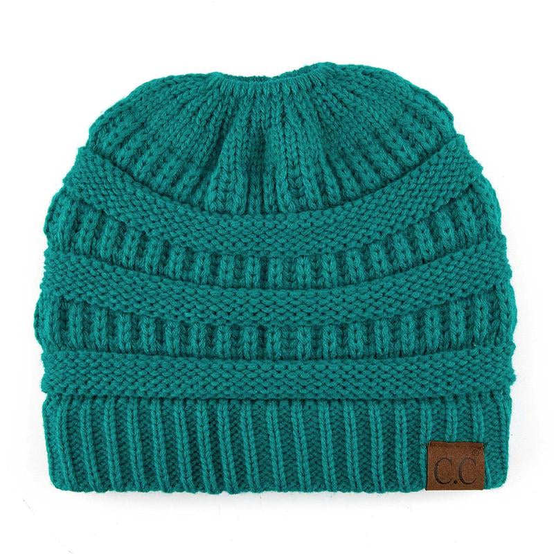 C.C Women’S Ponytail Beanie Tail Hat – Chic & Cozy Knit Winter Hat with High Ponytail Opening, Fashionable Warm Headwear for Fall & Winter