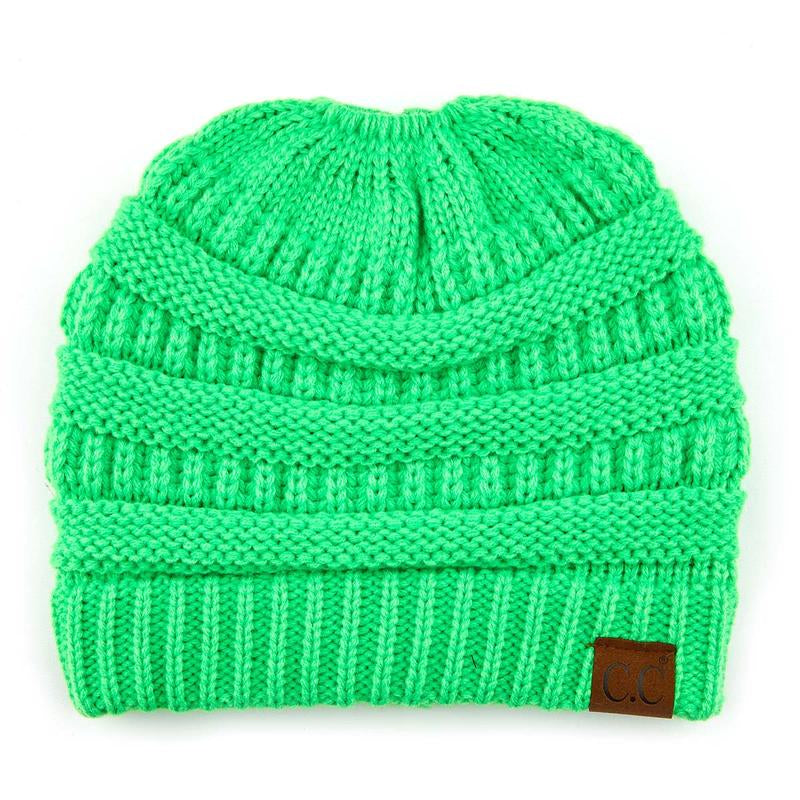 C.C Women’S Ponytail Beanie Tail Hat – Chic & Cozy Knit Winter Hat with High Ponytail Opening, Fashionable Warm Headwear for Fall & Winter