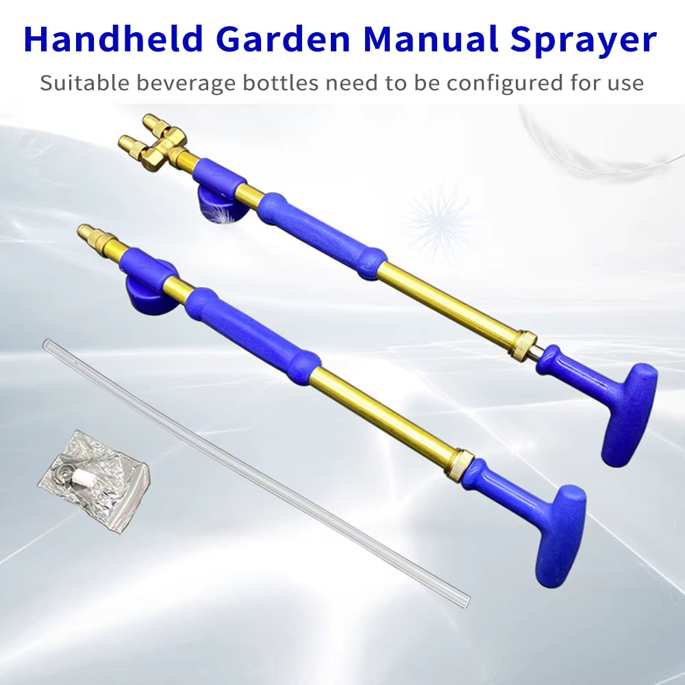 Handheld Bottle Sprayer Garden Manual Sprayer Push-Pull Water Sprayer Bottle with Adjustable Copper Nozzle for Beverage Bottles