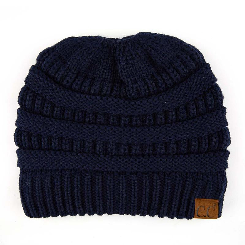 C.C Women’S Ponytail Beanie Tail Hat – Chic & Cozy Knit Winter Hat with High Ponytail Opening, Fashionable Warm Headwear for Fall & Winter