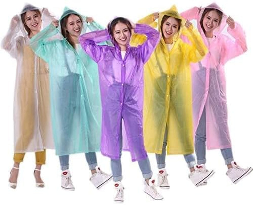 Raincoat Waterproof Adult Ladies Mens, Ideal for Festival, Camping, Hiking, Rain Coat with Hoods and Sleeves