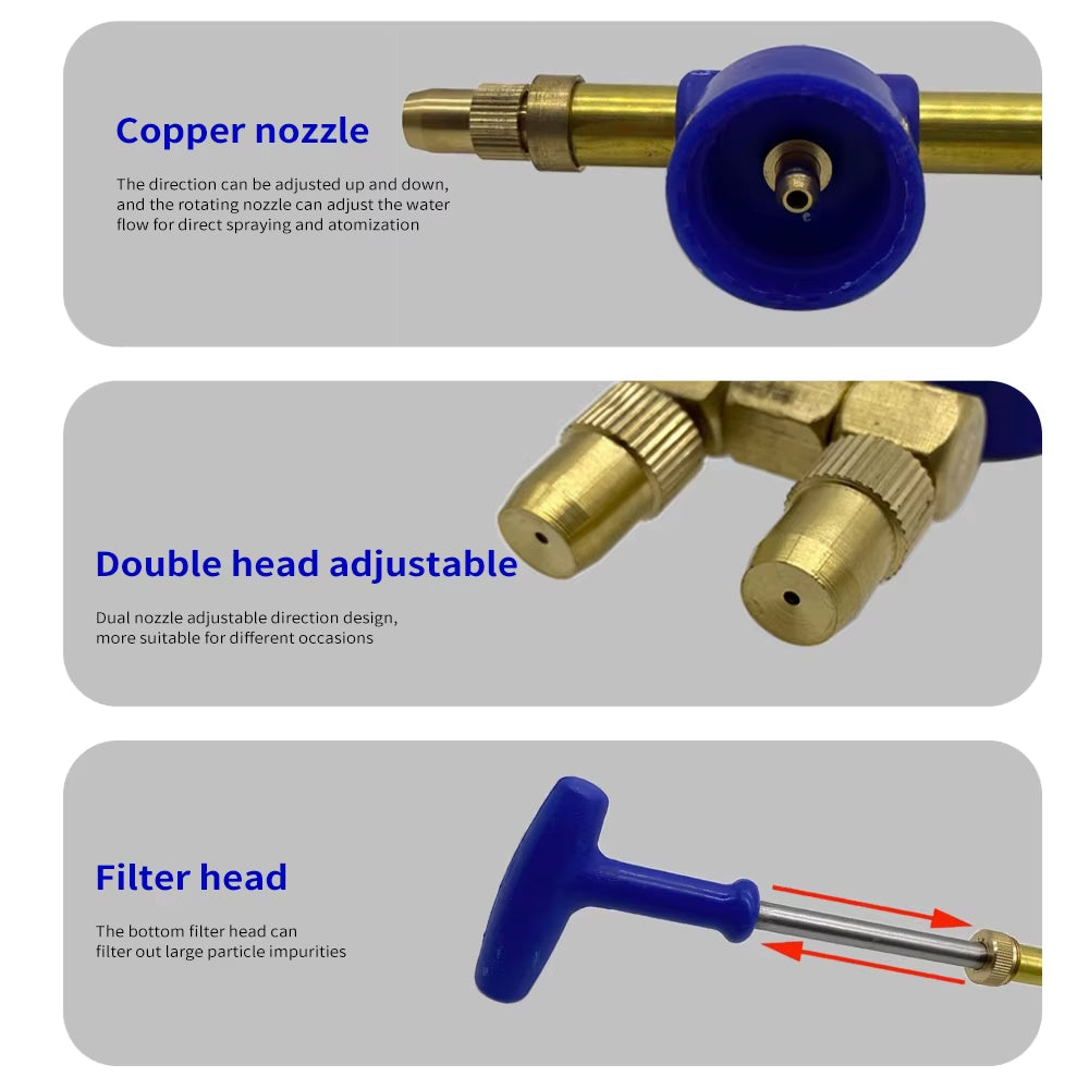 Handheld Bottle Sprayer Garden Manual Sprayer Push-Pull Water Sprayer Bottle with Adjustable Copper Nozzle for Beverage Bottles