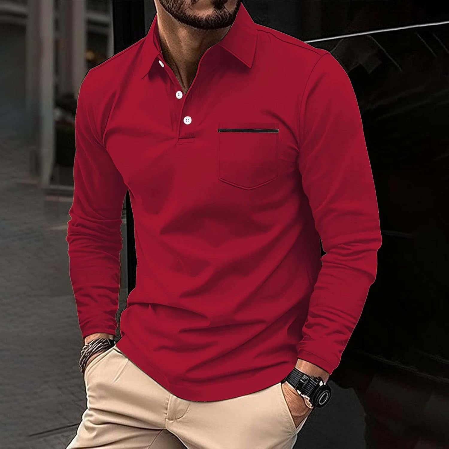 Men's Short Sleeve Button-Up Henley T-Shirt - Regular Fit Linen Top for Yoga, Work, and Casual Wear