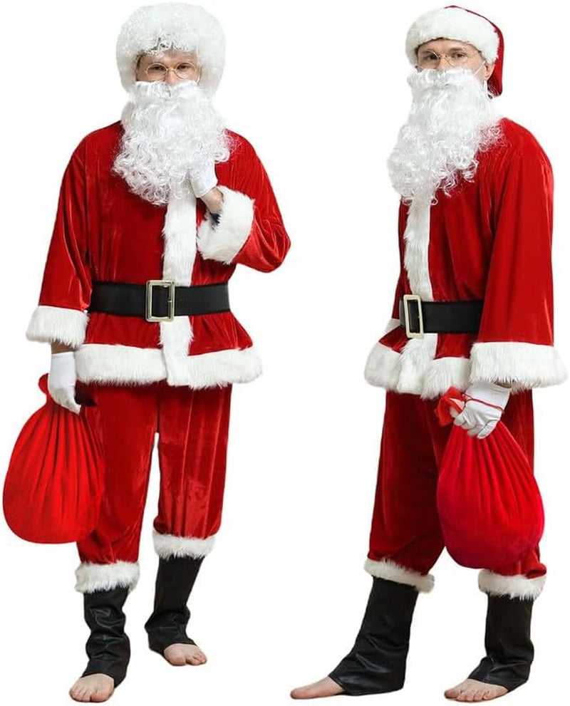 Luxury Deluxe Velvet Santa Claus Costume for Men - Professional Christmas Outfit in Adult Sizes for Holiday Parties
