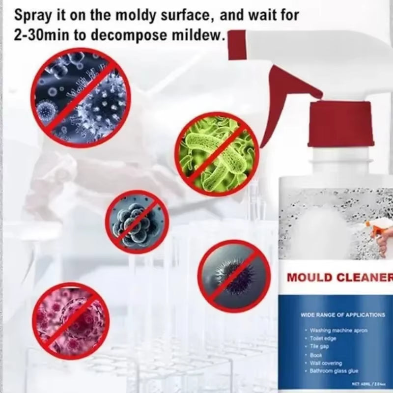60Ml Mildew Cleaner Foam Mildew Household Cleaner Multifunctional Mold Remover Kitchen Bathroom Cleaning Spray Moldy Remover