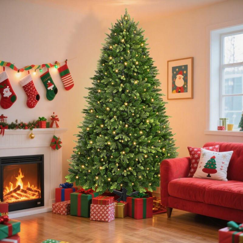 Transform Your Holidays with the SHareconn 6/7.5FT Prelit Artificial Christmas Tree – Featuring 12 Lighting Modes, Warm White Lights, and a Rotating Stand for a Magical Touch!