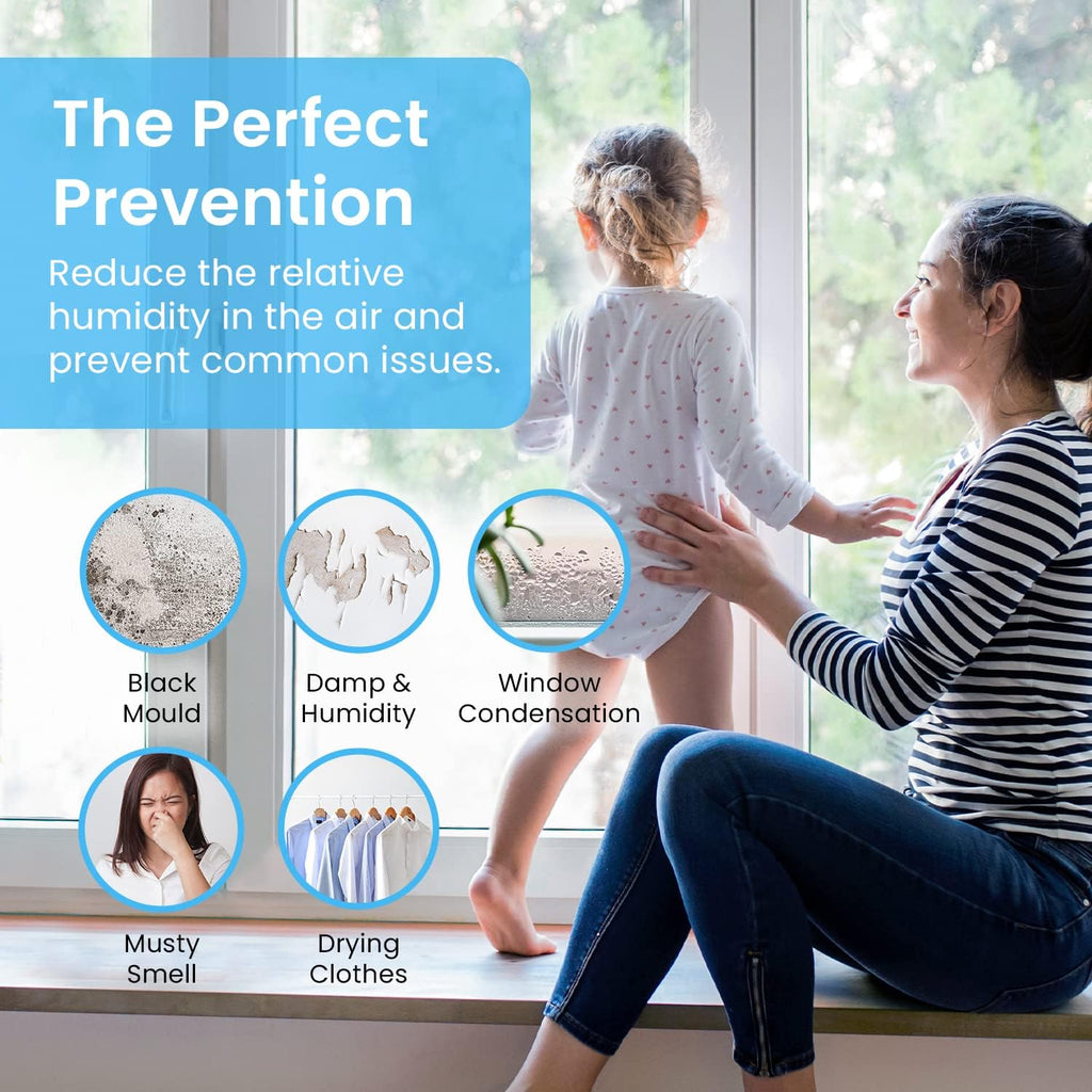 ® 500Ml Premium Dehumidifier for Damp, Mould, Moisture in Home, Kitchen, Bedroom, Caravan, Office, Garage (White & Blue, 500Ml)