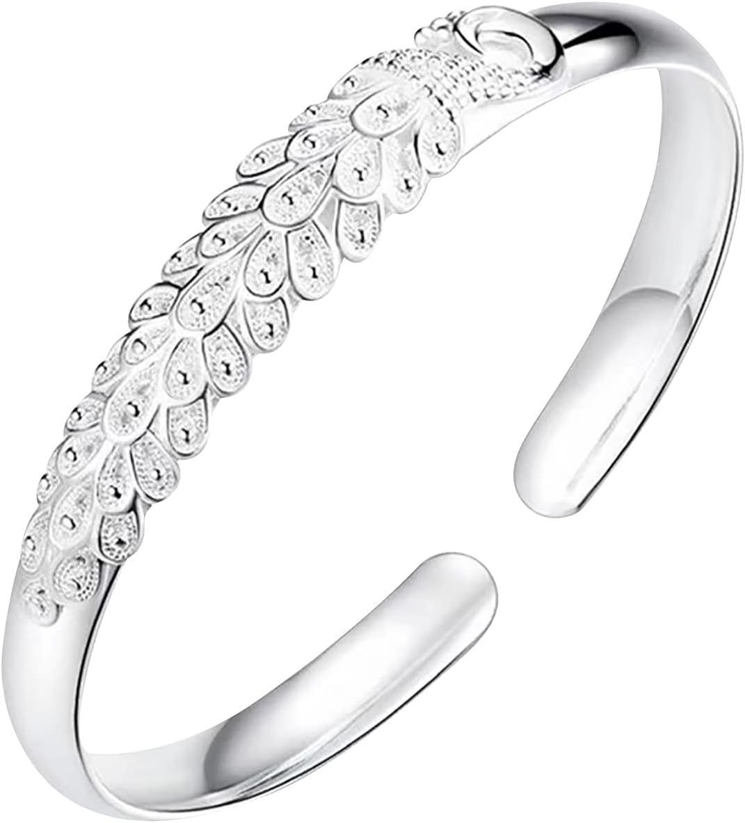 Leaf-Shaped 925 Sterling Silver Adjustable Bracelet for Women - Elegant Fashion Bangle for Birthdays, Christmas, and Thanksgiving Gifts