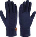 Women's Thermal Knit Touch Screen Gloves with Elastic Cuff for Cold Weather Gifts