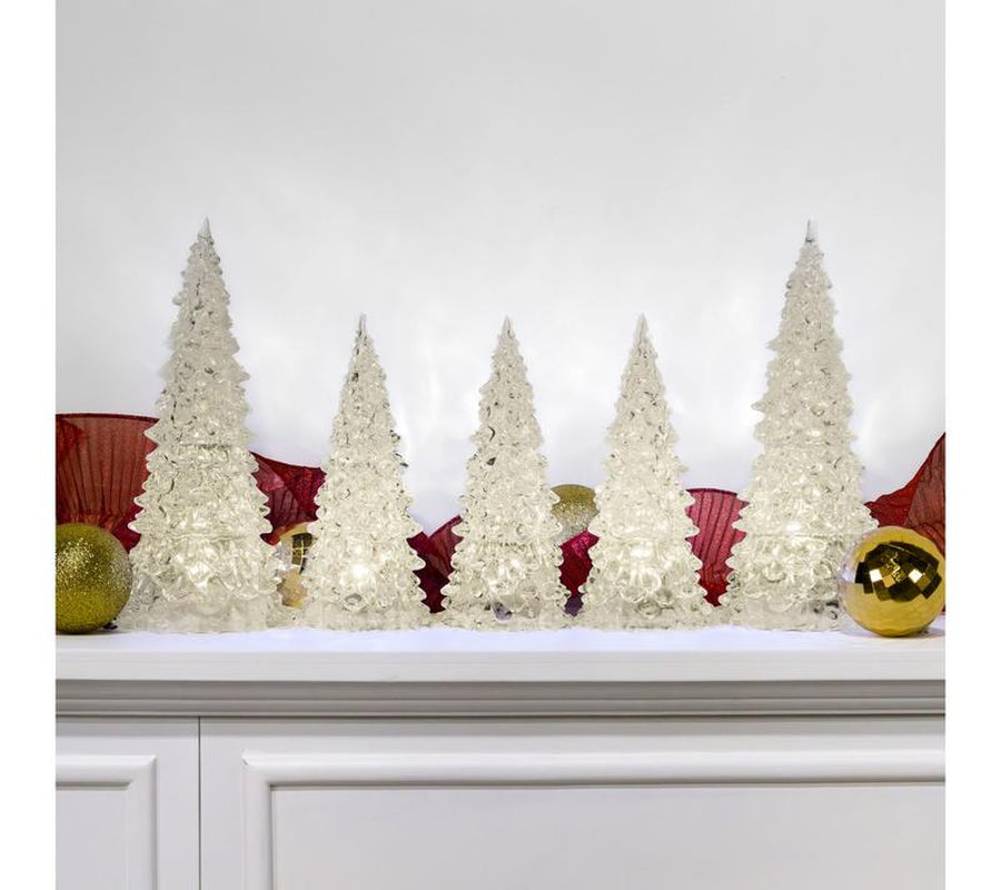 Lumabase Battery Operated Set of 5 Crystal Trees