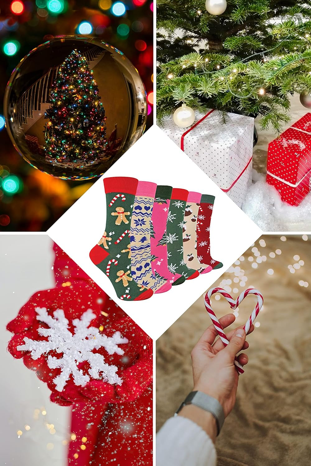 Ladies Christmas Socks |  | Womens Colourful Novelty Design Xmas Socks | Gift for Her