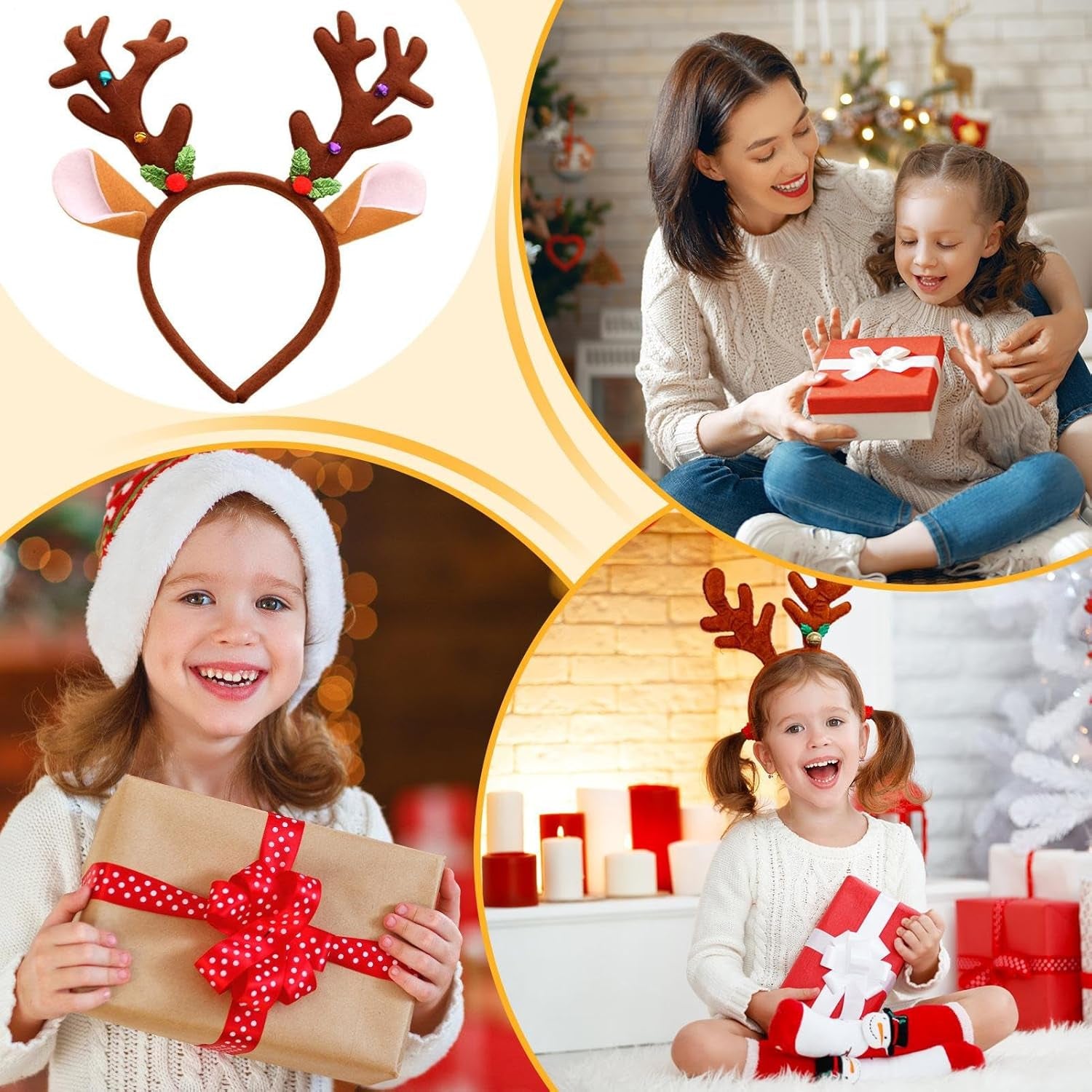 Christmas Headbands for Women - Reindeer Hair Accessories,Trend Headbands | for Holiday Family Gatherings Seasonal Celebrations Dinner Wedding Concert Event
