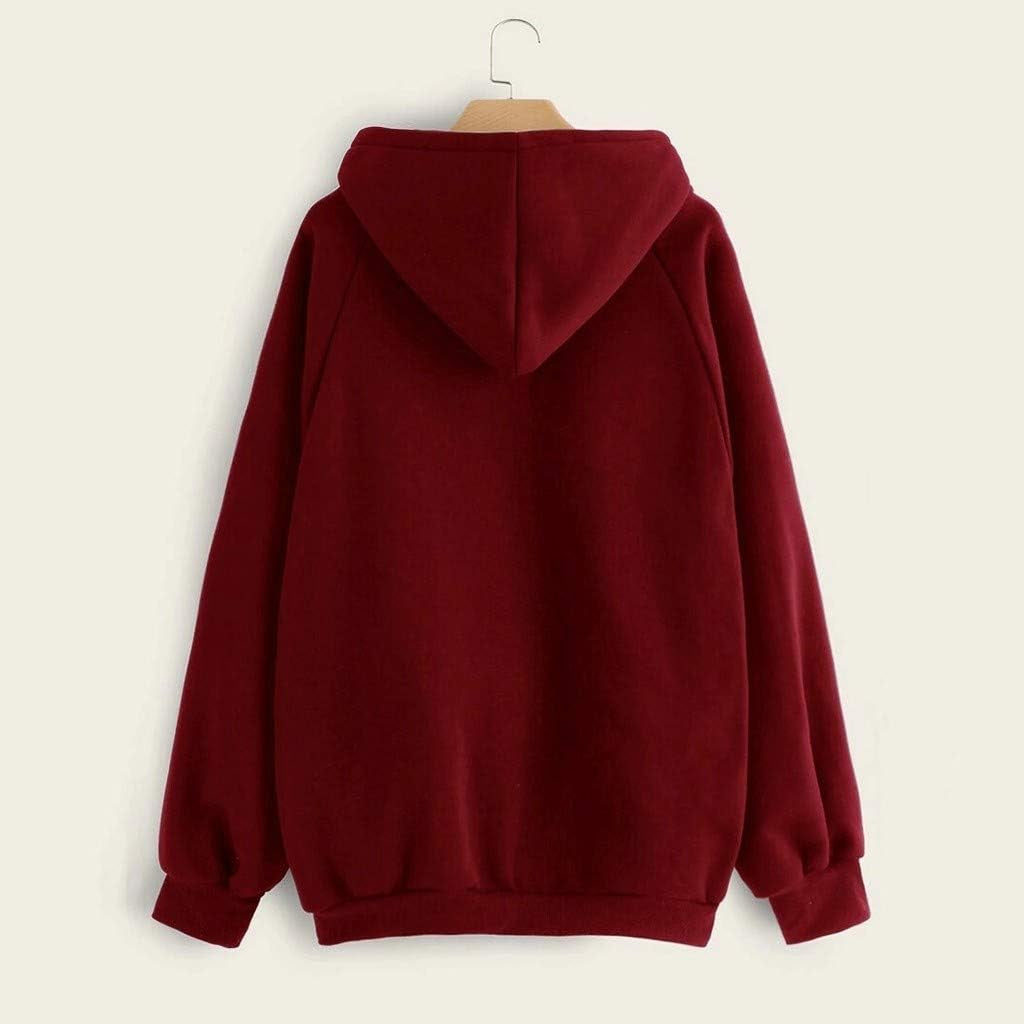 Oversized Hoodies for Women - Casual Loose Fit Long Sleeve Sweatshirts with Pockets, Plus Size Solid Color Drawstring Fleece Jackets on Clearance