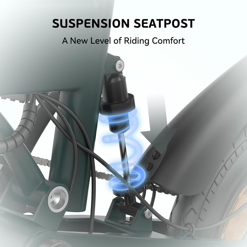 F200 Electric Folding Bicycle - 14" Commuter Ebike with 36V 7.8Ah Battery, 30-Mile Range, Phone Holder, USB Port, and LCD Display, Ideal for Teens and Adults