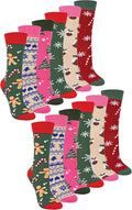 Ladies Christmas Socks |  | Womens Colourful Novelty Design Xmas Socks | Gift for Her