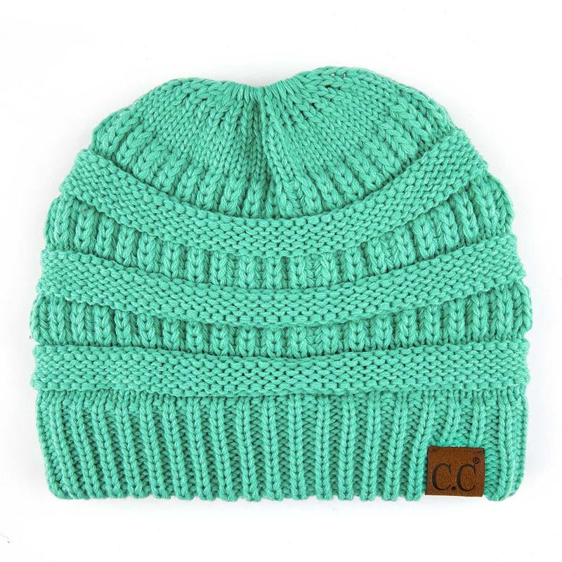 C.C Women’S Ponytail Beanie Tail Hat – Chic & Cozy Knit Winter Hat with High Ponytail Opening, Fashionable Warm Headwear for Fall & Winter