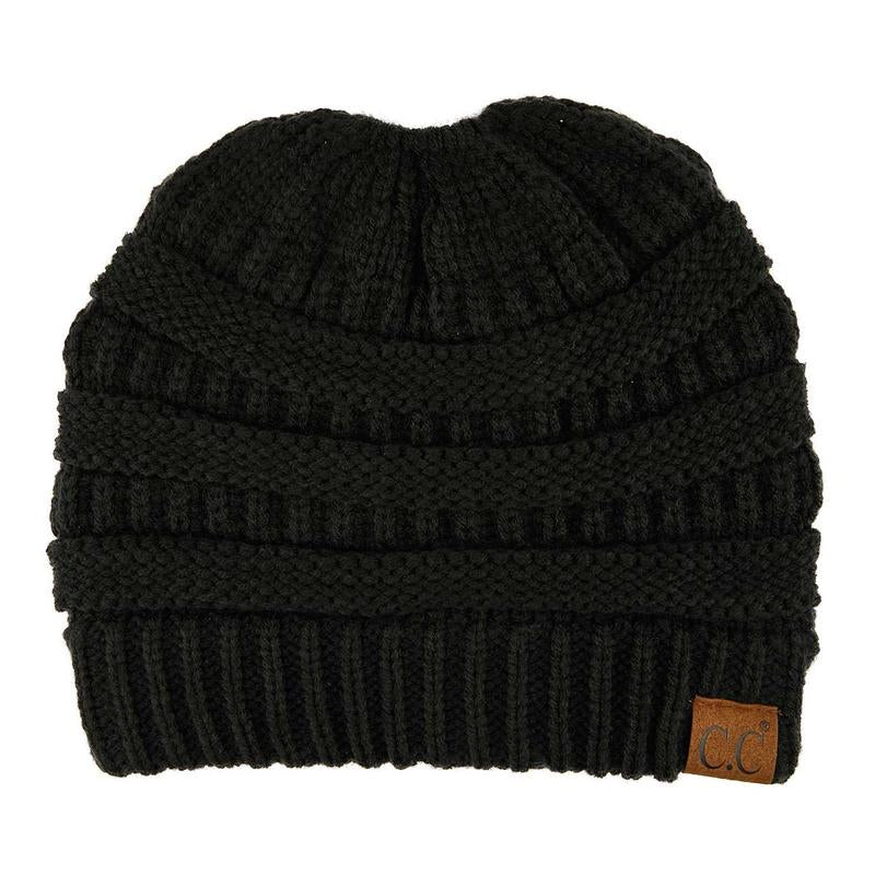 C.C Women’S Ponytail Beanie Tail Hat – Chic & Cozy Knit Winter Hat with High Ponytail Opening, Fashionable Warm Headwear for Fall & Winter