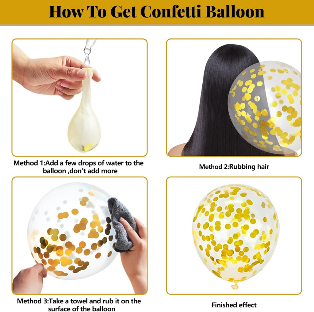 Black and Gold Balloon Arch Kit - 137-Piece Metallic Latex Balloon Garland for Birthday Parties, Weddings, Anniversaries, and Graduations