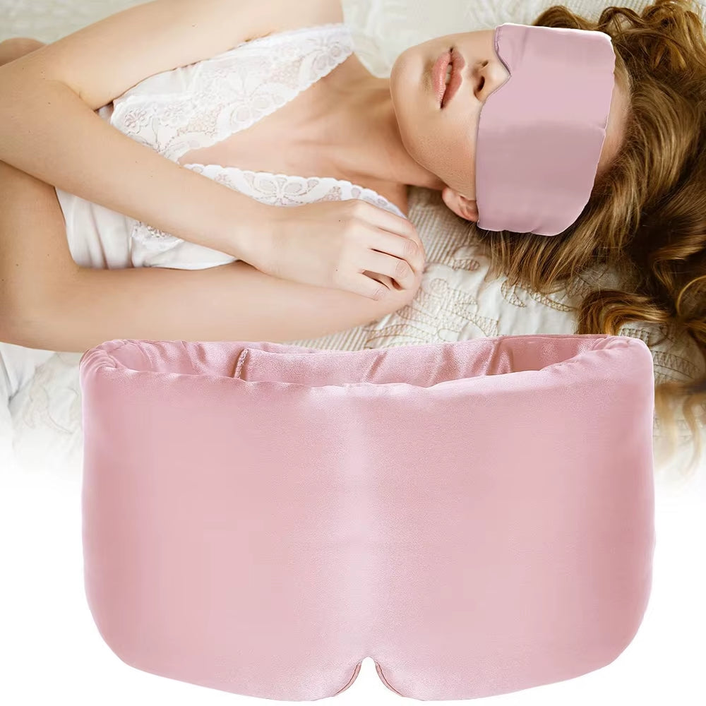 Mulberry Silk Sleep Mask - Premium Light Blocking Eye Shade for Travel and Napping, Soft Padded Design