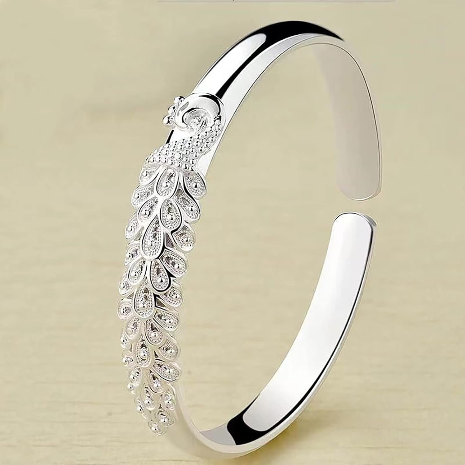 Leaf-Shaped 925 Sterling Silver Adjustable Bracelet for Women - Elegant Fashion Bangle for Birthdays, Christmas, and Thanksgiving Gifts