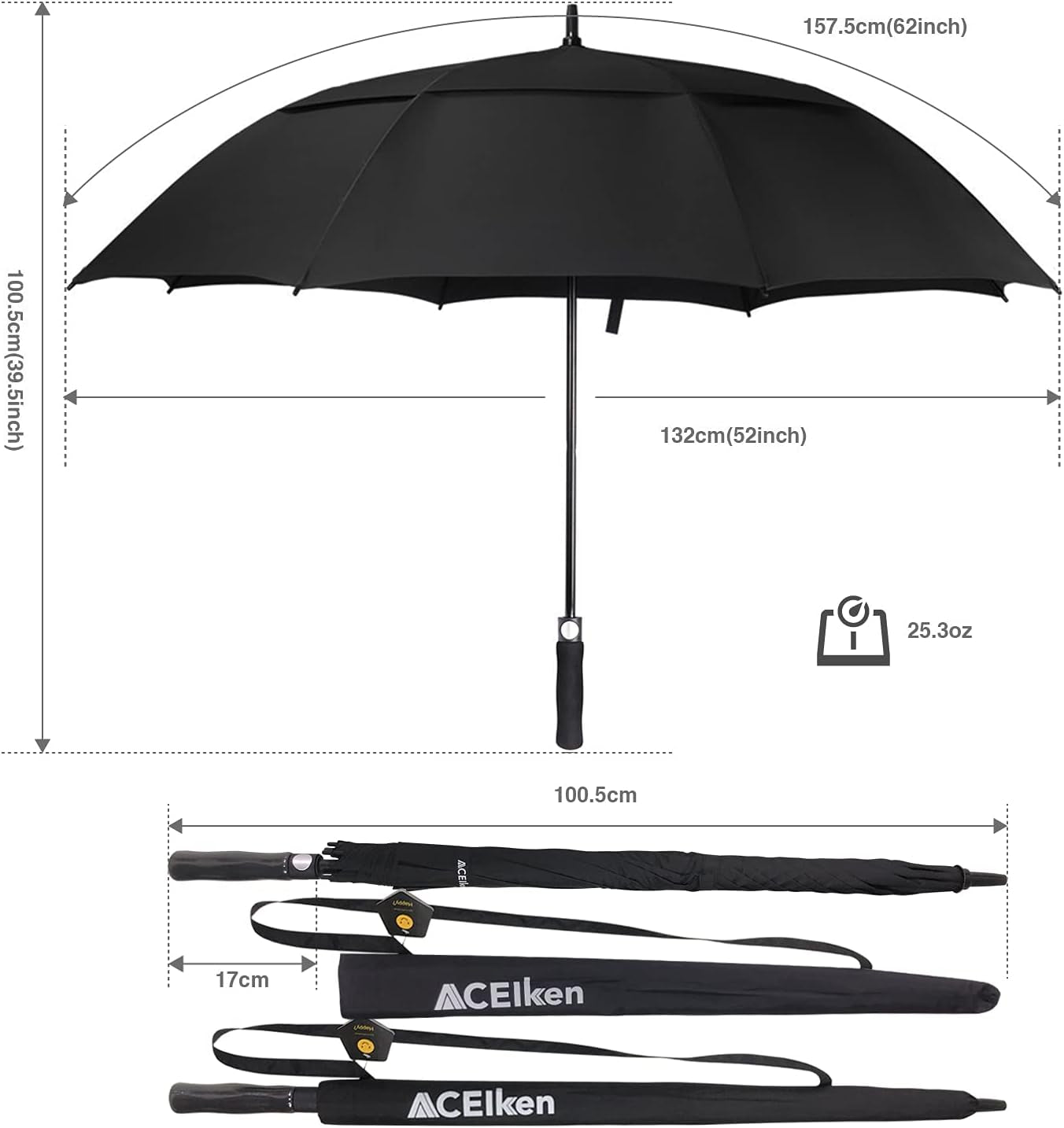 Golf Umbrella Windproof Large 62/68 Inch, Double Canopy Vented, Automatic Open, Extra Large Oversized,Sun Protection Ultra Rain & Wind Resistant Stick Umbrellas