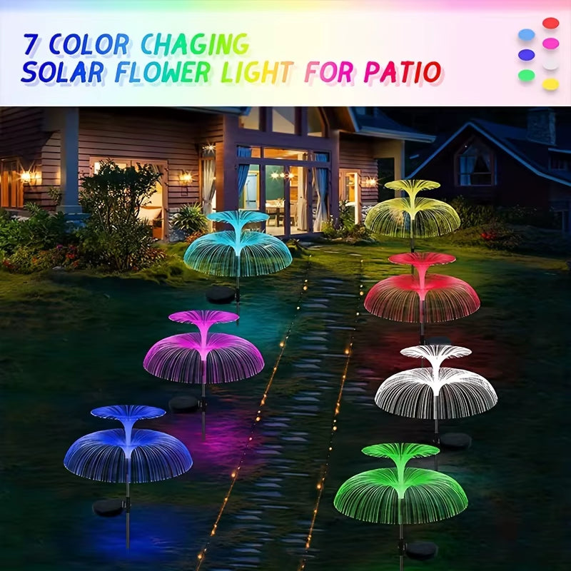 Magical Double-Deck Solar Jellyfish Lights: Waterproof, Multi-Color LED for Garden & Festive Decor Outdoor Solar Light