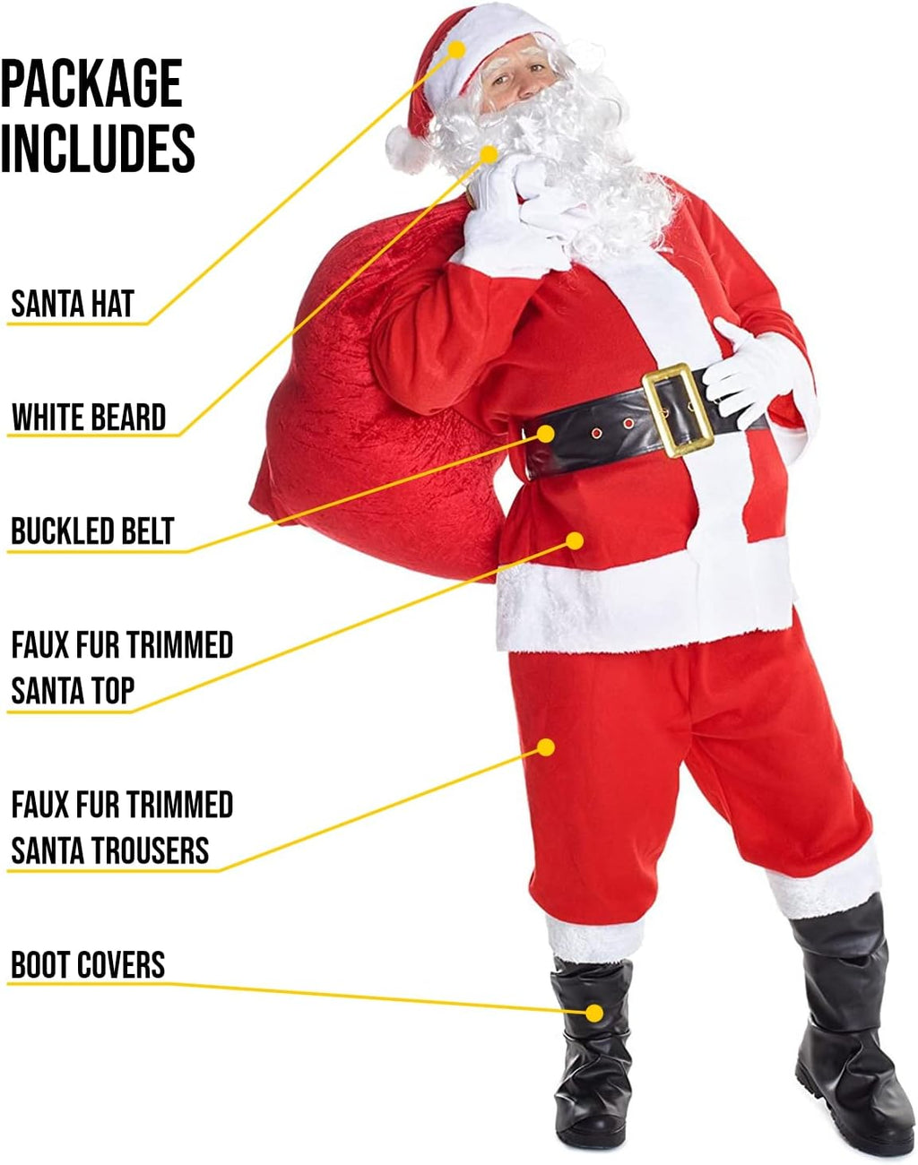 Adult Santa Claus Costume - Red Santa Suit for Men