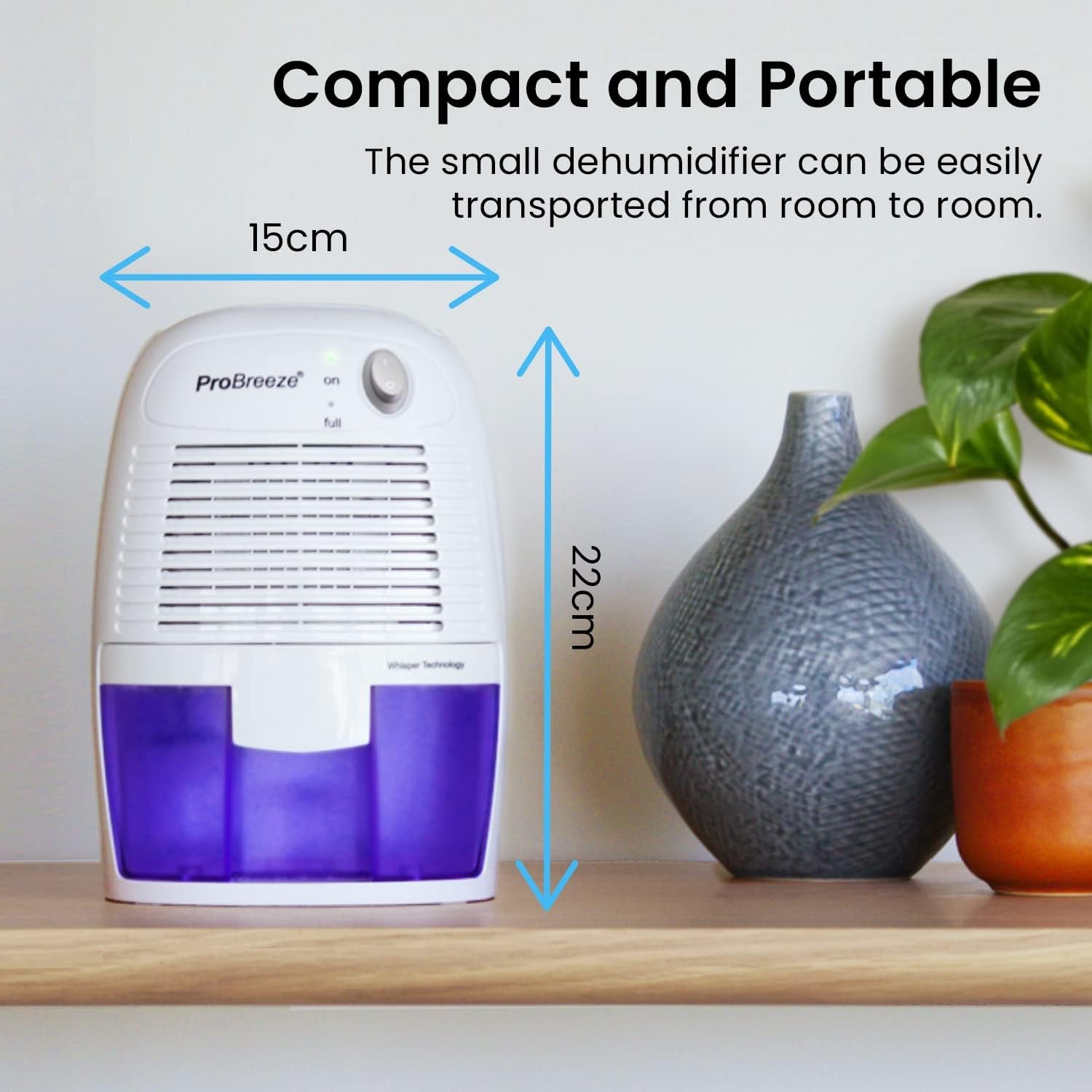 ® 500Ml Premium Dehumidifier for Damp, Mould, Moisture in Home, Kitchen, Bedroom, Caravan, Office, Garage (White & Blue, 500Ml)