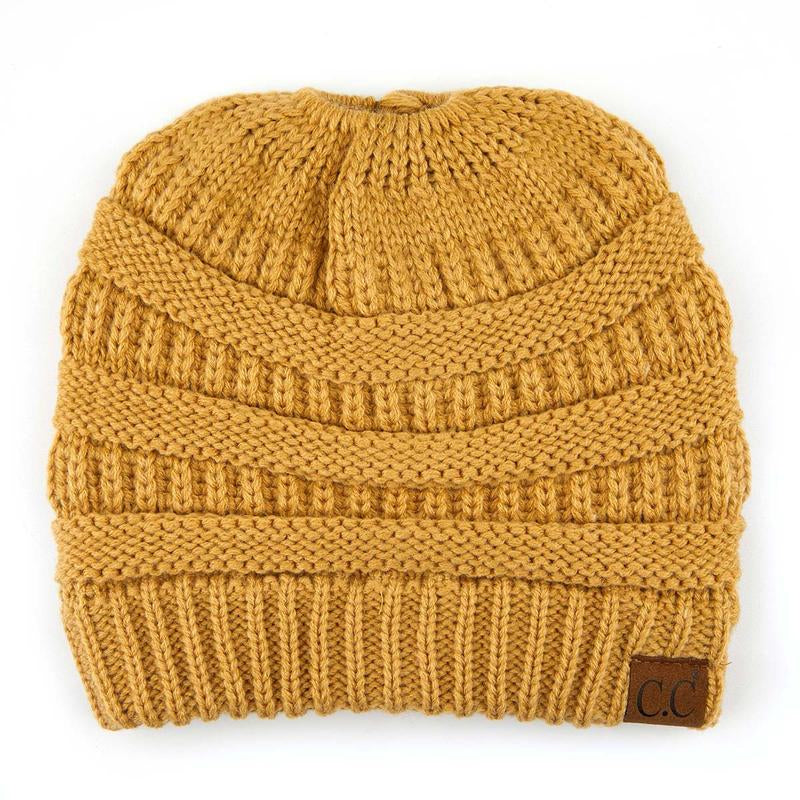 C.C Women’S Ponytail Beanie Tail Hat – Chic & Cozy Knit Winter Hat with High Ponytail Opening, Fashionable Warm Headwear for Fall & Winter