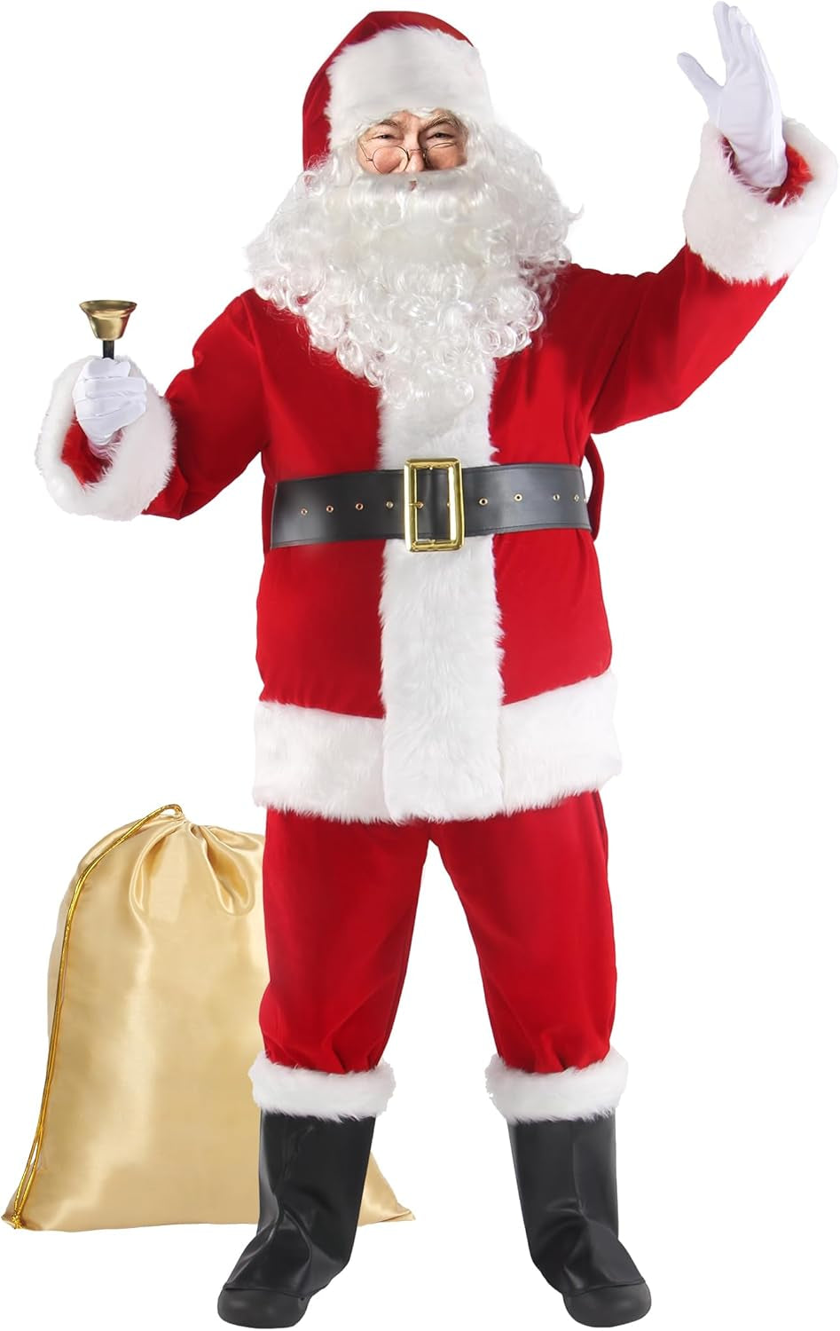 Deluxe Santa Claus Costume for Men - 11-Piece Holiday Outfit for Christmas Parties and Cosplay