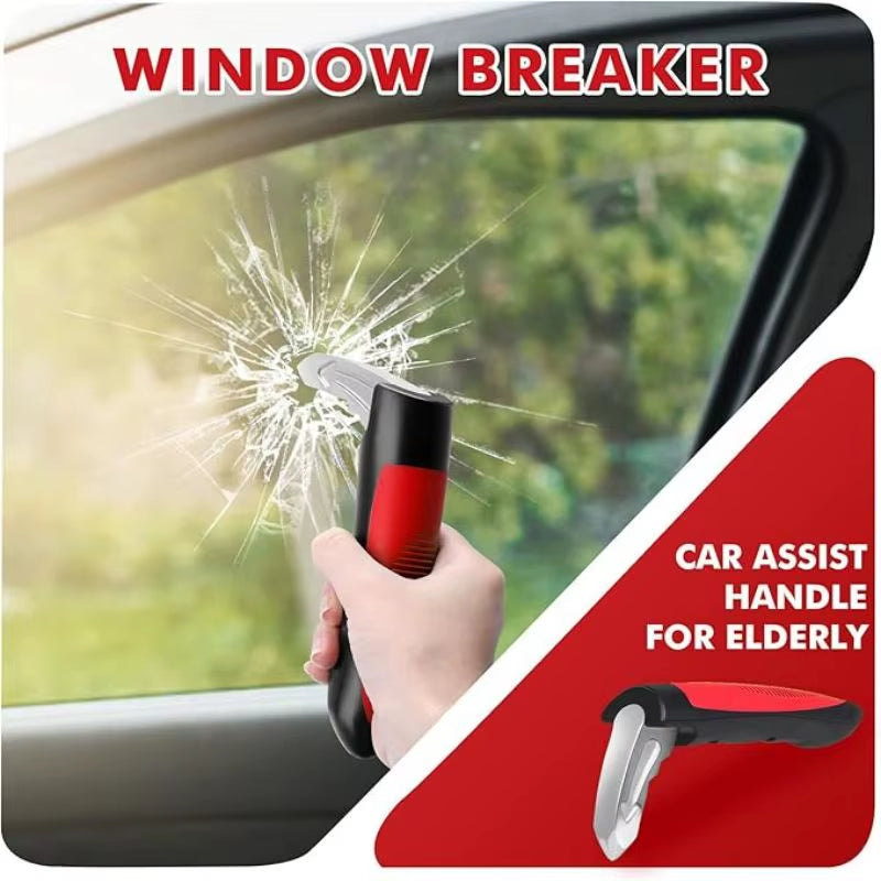 NINEMAX Car Door Assist Handles for Elderly People Portable Multifunctional Seat Belt Cutter Elderly Specific Window Breaker