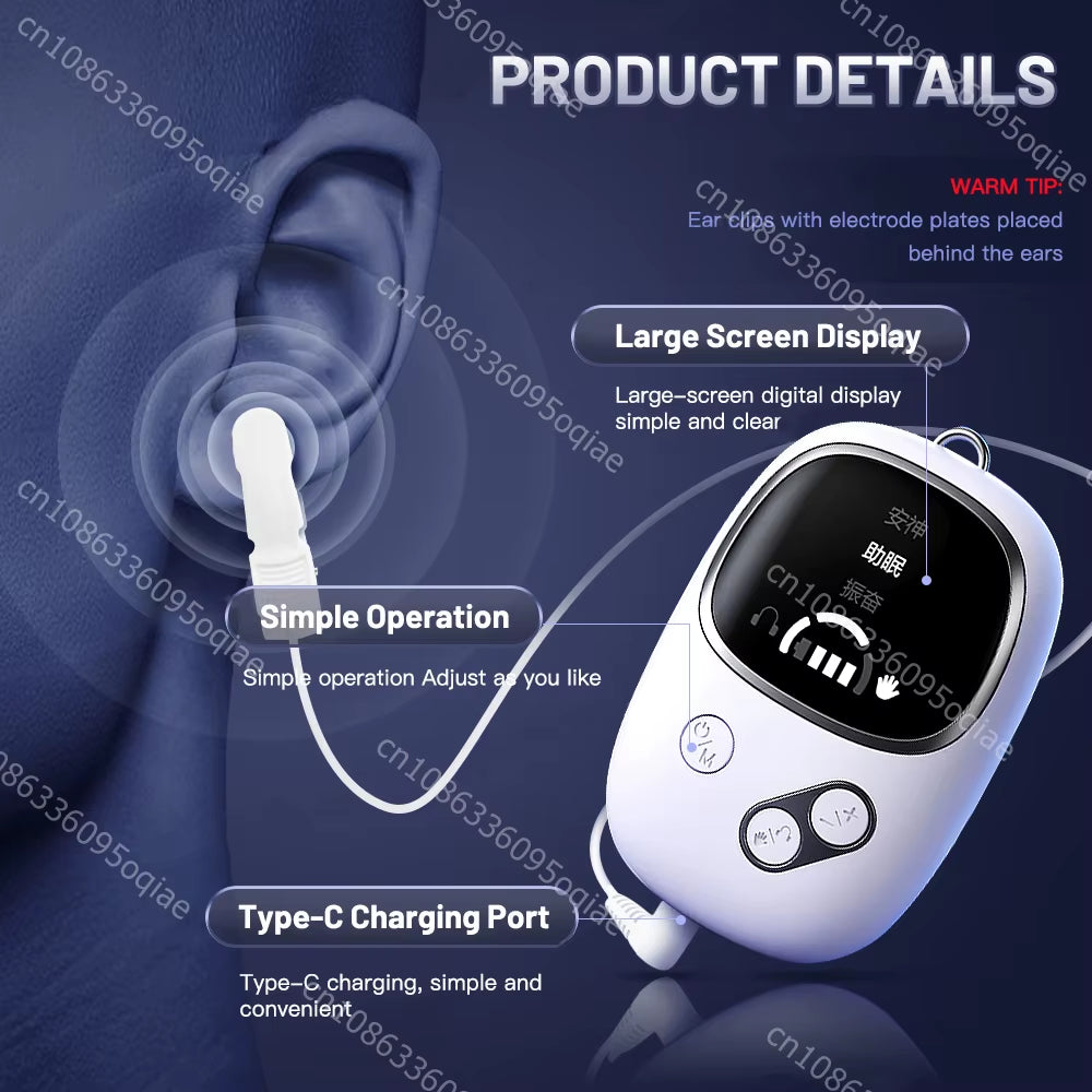 CES Sleep Aid Ear Clip Device for Anxiety Management and Insomnia Treatment