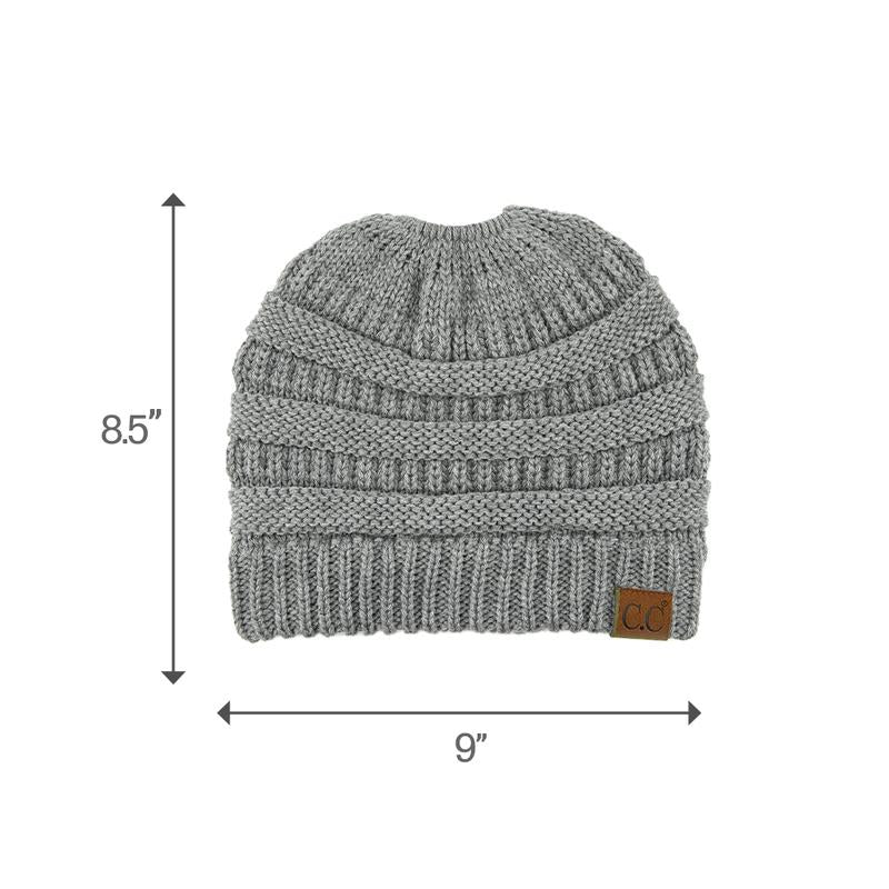 C.C Women’S Ponytail Beanie Tail Hat – Chic & Cozy Knit Winter Hat with High Ponytail Opening, Fashionable Warm Headwear for Fall & Winter