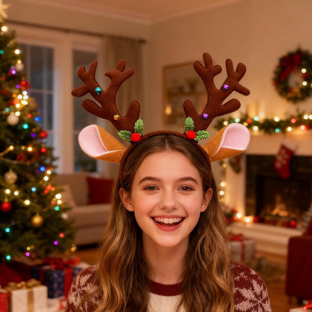 Christmas Headbands for Women - Reindeer Hair Accessories,Trend Headbands | for Holiday Family Gatherings Seasonal Celebrations Dinner Wedding Concert Event
