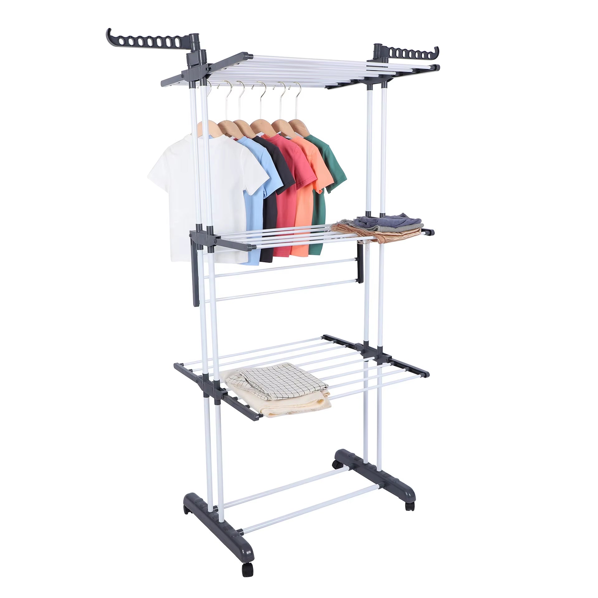 Modern Design Clothes Drying Rack Folding Multi-Layer Tier Clothes Horses Rack Dryer Stand for Laundry Room