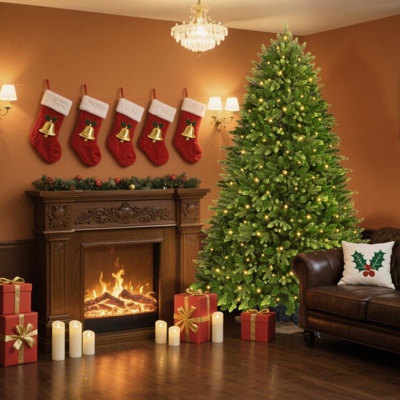Transform Your Holidays with the SHareconn 6/7.5FT Prelit Artificial Christmas Tree – Featuring 12 Lighting Modes, Warm White Lights, and a Rotating Stand for a Magical Touch!